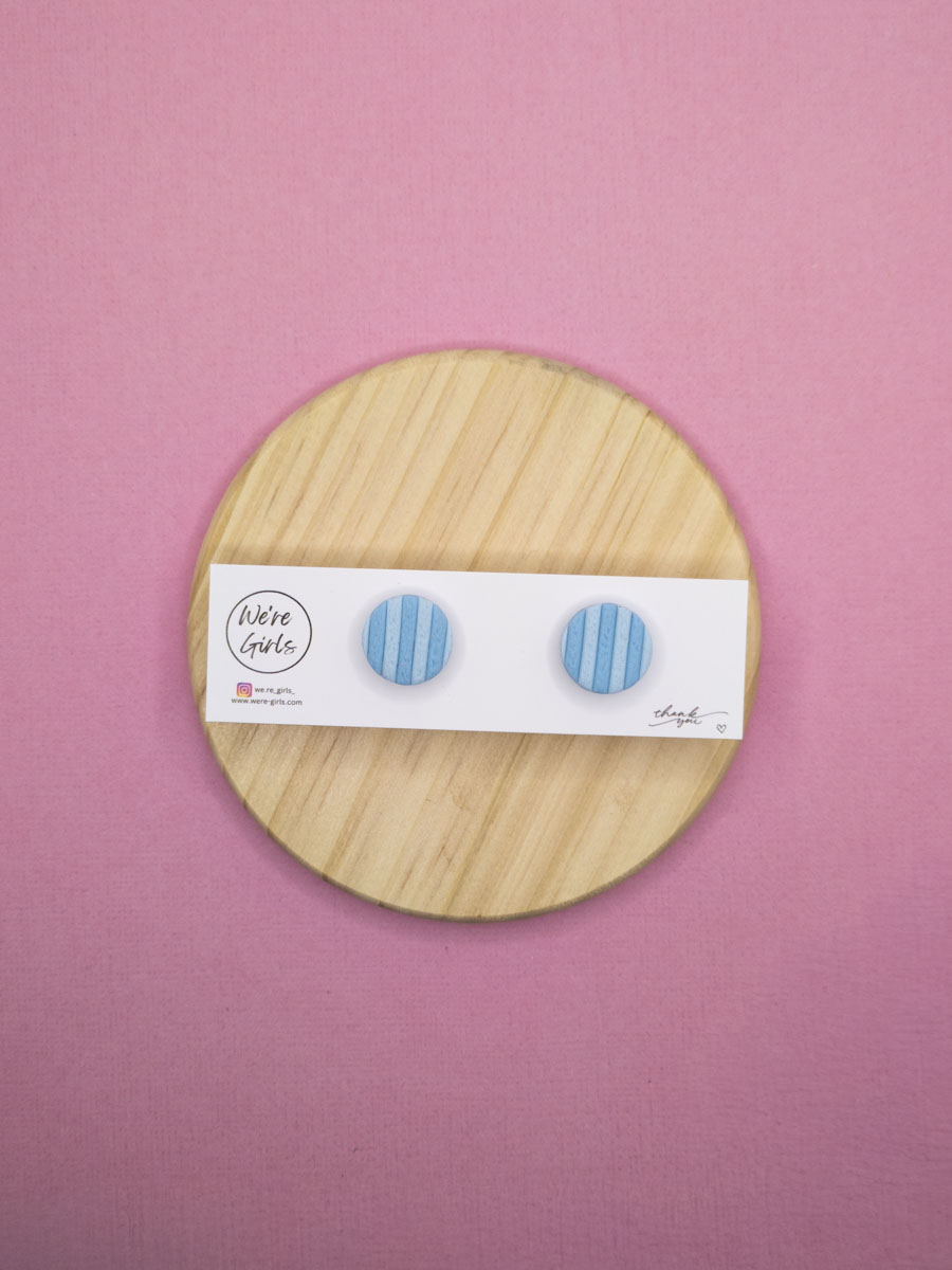 Micro Studs Blue Striped
