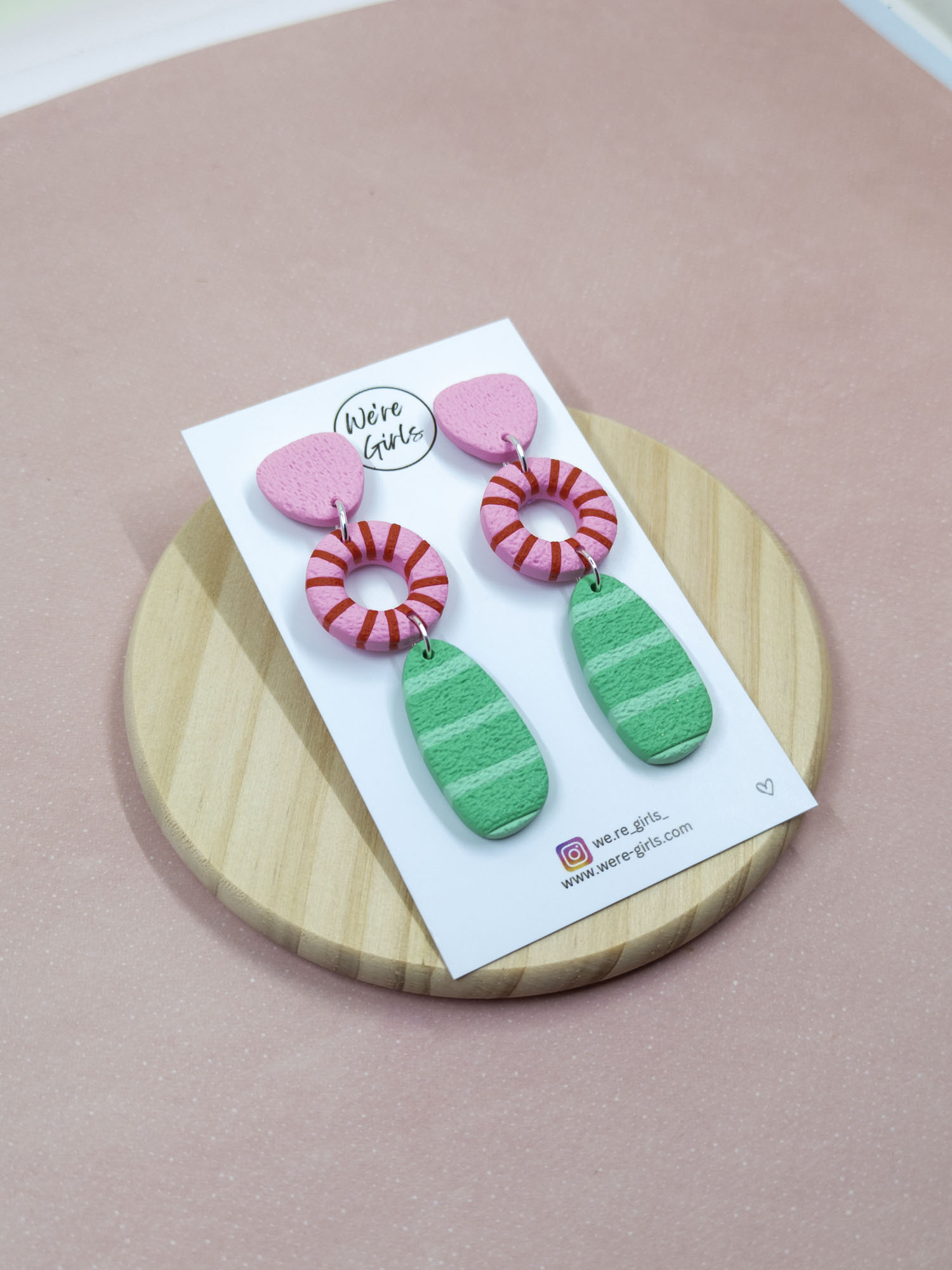 Rosie Dangles Pink and Green